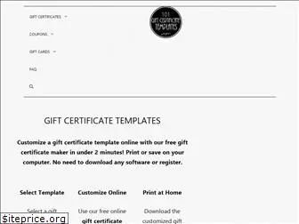 101giftcertificatetemplates.com