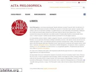 actaphilosophica.it