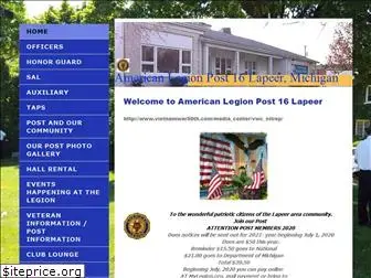 americanlegionpost16lapeer.com