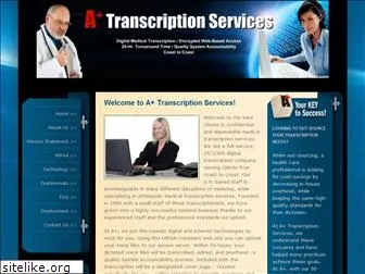 aplusmedicaltranscription.com