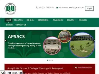 apsacwestridge.edu.pk