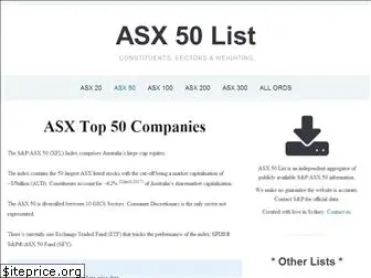 www.asx50list.com
