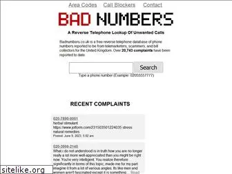 badnumbers.co.uk