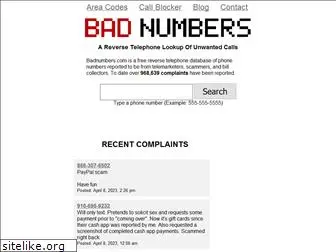 badnumbers.info