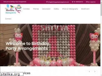 birthdaypartyarrangements.com