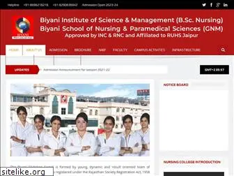 biyaninursingcollege.com