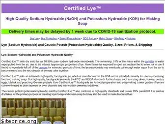 Certified Lye - Sodium Hydroxide and Potassium Hydroxide for