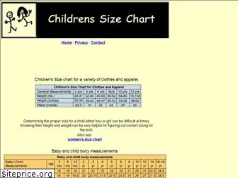 childrenssizechart.com