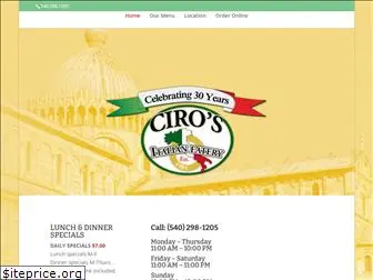 cirositalianeatery.com