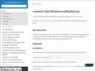 common-lisp-libraries.readthedocs.io