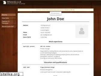 cvgenerator.co.uk