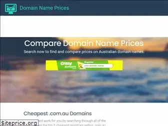 domainnameprices.com.au