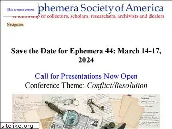 ephemerasociety.org