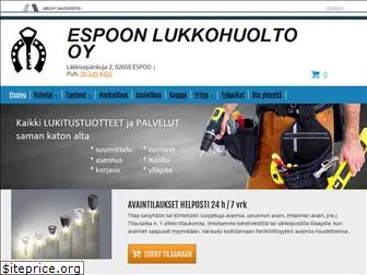 espoonlukkohuolto.fi