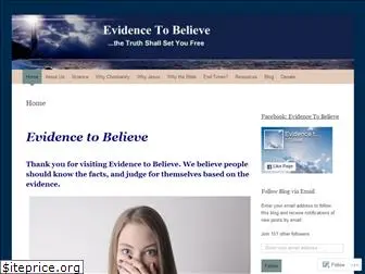 evidencetobelieve.net