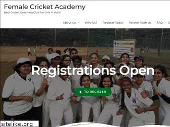 femalecricketacademy.com