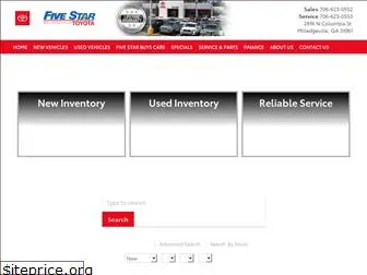 fivestartoyotaofmilledgeville.com