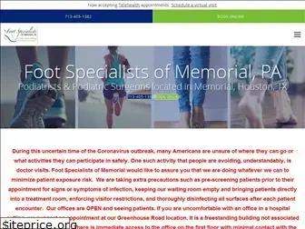 footspecialistofmemorial.com