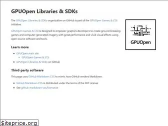 gpuopen-librariesandsdks.github.io