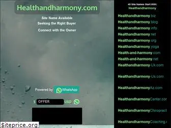 healthandharmony.com