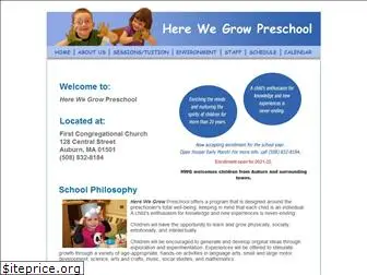 herewegrowpreschool.com