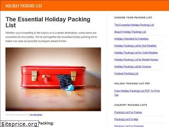 holidaypackinglist.com