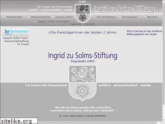 ingrid-zu-solms-stiftung.de