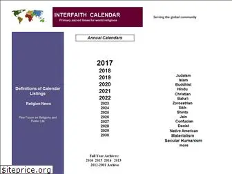 interfaith-calendar.org