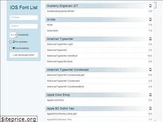 iosfontlist.com