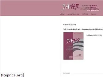 jahr-bioethics-journal.com