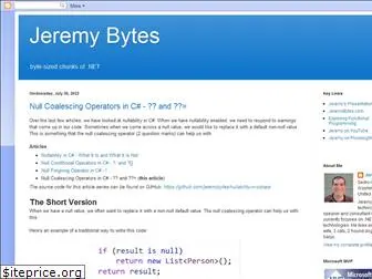 jeremybytes.blogspot.com