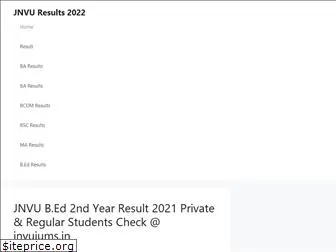 jnvuresults.in