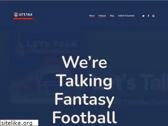 letstalkfantasyfootball.com