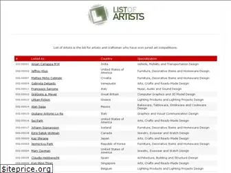 list-of-artists.com