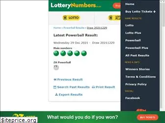 lotterynumbers.co.za