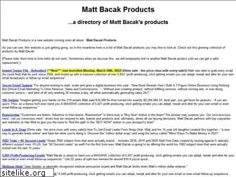 mattbacakproducts.com