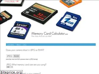 memorycardcalculator.com