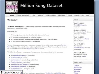 millionsongdataset.com