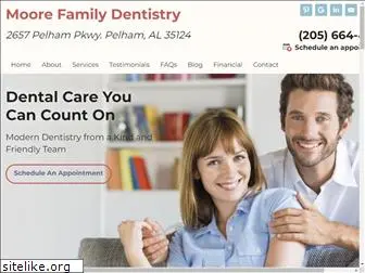 moorefamilydentistrypelham.com