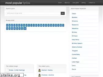 mostpopularlyrics.com