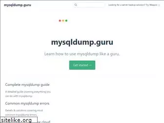 mysqldump.guru