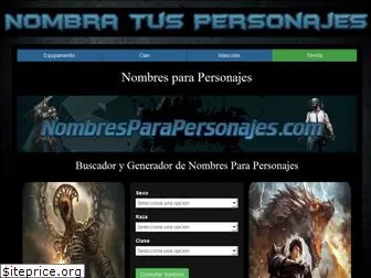 nombresparapersonajes.com