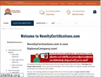 noveltycertifications.com