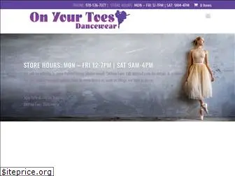 onyourtoesdancewear.com