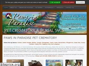 pawsinparadisepetcrematory.com