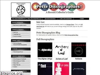 pettediscographies.com