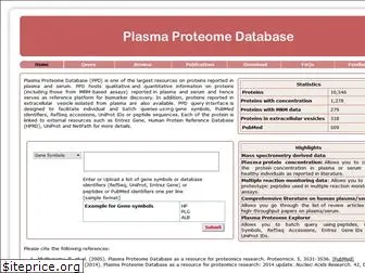 plasmaproteomedatabase.org