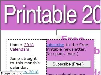 printable2018calendars.com