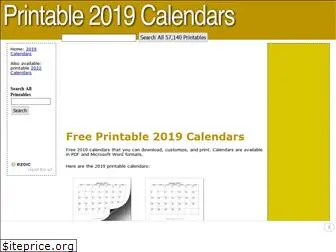 printable2019calendars.com