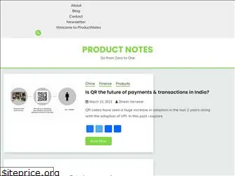 productnotes.in